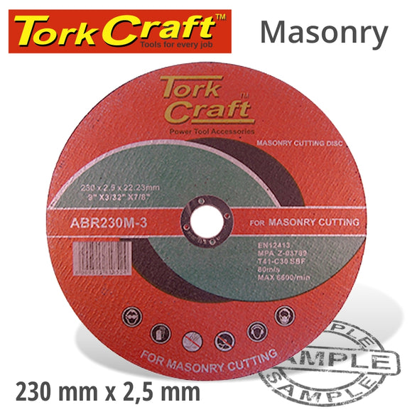 CUTTING DISC MASONRY 230 X 2.5 X 22.22MM