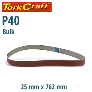 SANDING BELT 25 X 762MM 40GRIT BULK