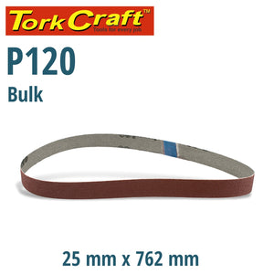 SANDING BELT 25 X 762MM 120GRIT BULK