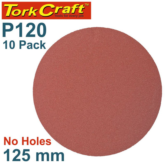 SANDING DISC PSA 125MM 120 GRIT NO HOLE 10/PK