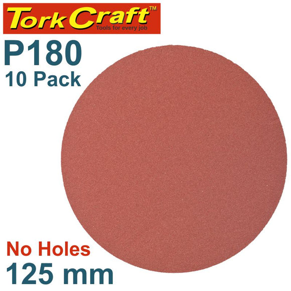 SANDING DISC PSA 125MM 180 GRIT NO HOLE 10/PK