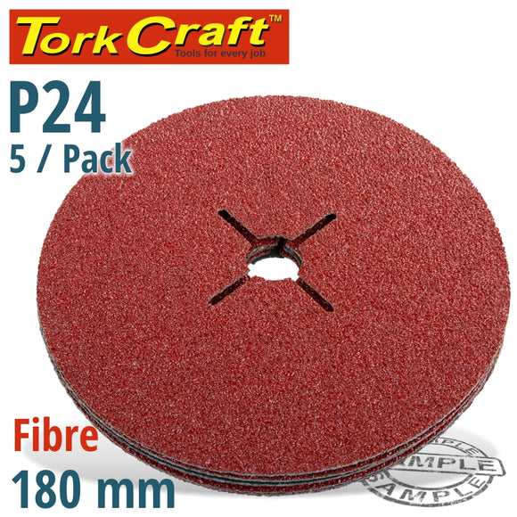 FIBRE DISC 180MM 24 GRIT 5 PACK