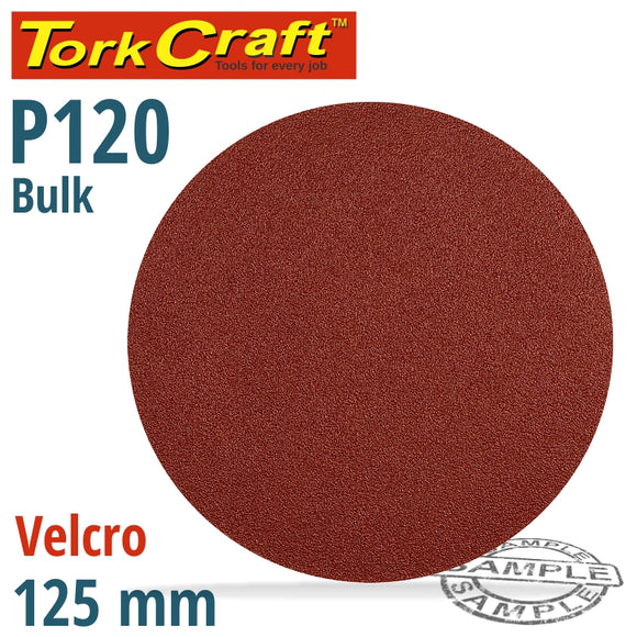 SANDING DISC 125MM 120 GRIT NO HOLE BULK HOOK AND LOOP
