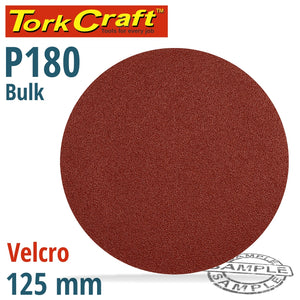 SANDING DISC 125MM 180 GRIT NO HOLE BULK HOOK AND LOOP