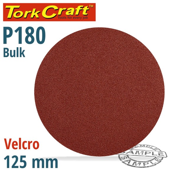 SANDING DISC 125MM 180 GRIT NO HOLE BULK HOOK AND LOOP