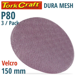 DURA MESH ABR.DISC 150MM HOOK & LOOP 80GRIT 3PC FOR SANDER POLISHER