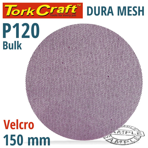 DURA MESH ABR.DISC 150MM HOOK & LOOP 120GRIT BULK FOR SANDER POLISHER