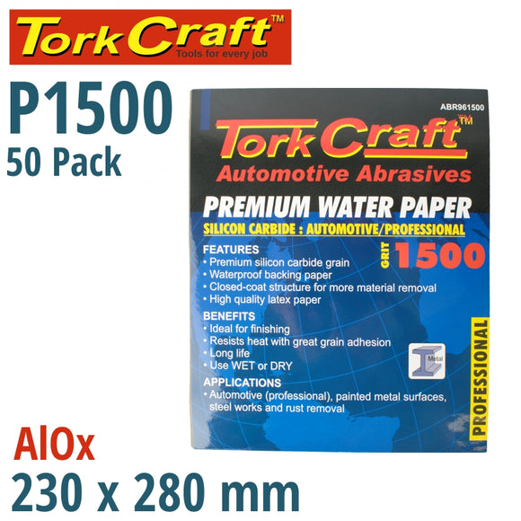 PREMIUM WATERPROOF PAPER  1500 GRIT 230  X 280 (50 PIECE) AUTOMOTIVE