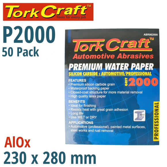 PREMIUM WATERPROOF PAPER  2000 GRIT 230  X 280 (50 PIECE) AUTOMOTIVE