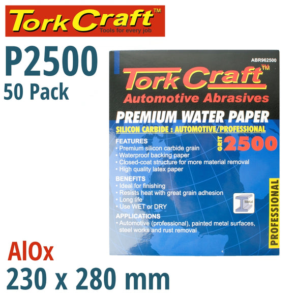 PREMIUM WATERPROOF PAPER  2500 GRIT 230  X 280 (50 PIECE) AUTOMOTIVE