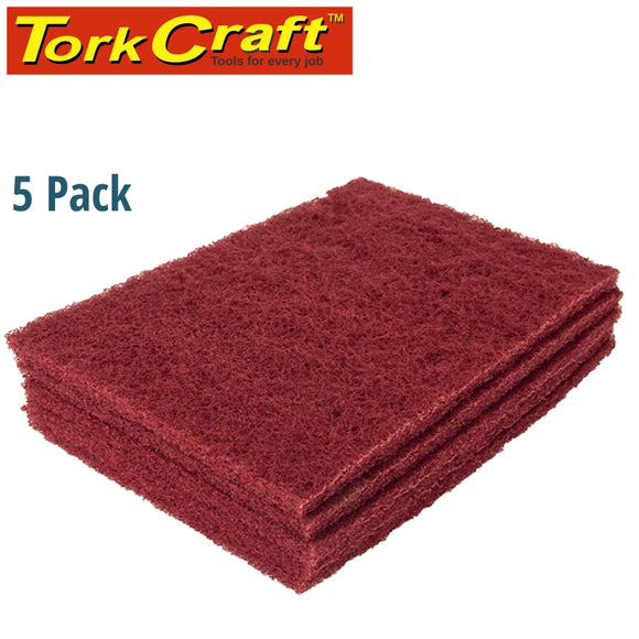 PAD NON WOVEN IND. STRENGTH 5PC 150 X 230MM SUPER FINE MAROO