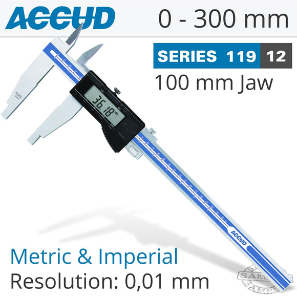 ACCUD DIGITAL CALIPER  0-300MM 0.05MM 100MM JAW S/STEEL