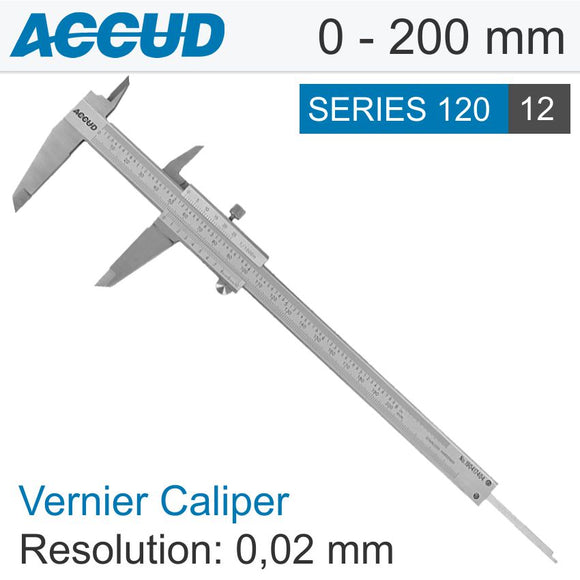 ACCUD VERNIER CALIPER 0-200MM ( 0.02MM)