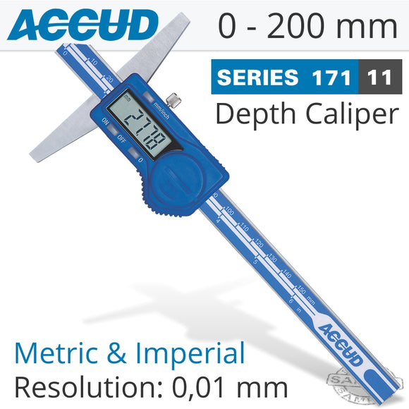 DIGITAL DEPTH GAUGE 0-200MM/0-8'