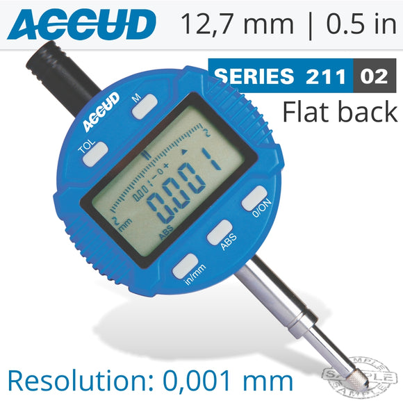 DIGITAL INDICATOR FLAT BACK 12.7MM/0.5'