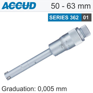 THREE POINTS INTERNAL MICROMETER WITH SETTING RING 50-63MM