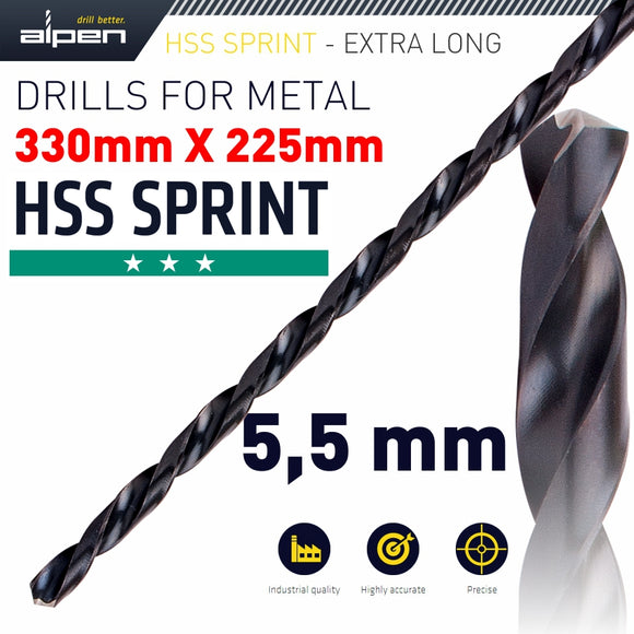 HSS DRILL BIT 5.5MM 330X225MM EXTRA LONG