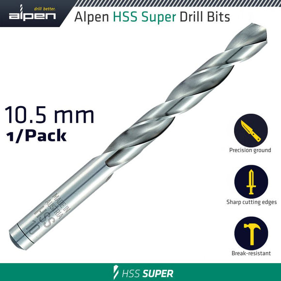 HSS SUPER DRILL BIT 10.5MM