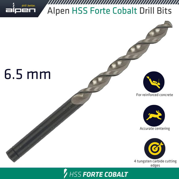 HSS FORTE COBALT DRILL BIT 6.5MM