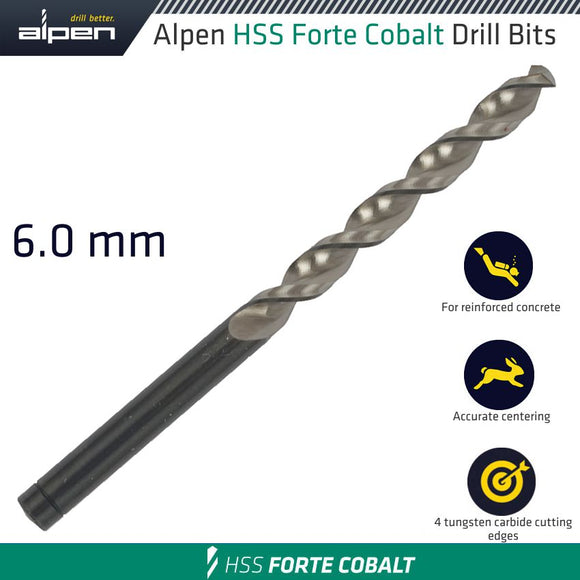 HSS FORTE COBALT DRILL BIT 6MM