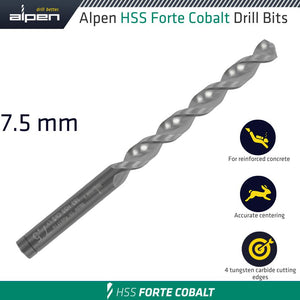 HSS FORTE COBALT DRILL BIT 7.5MM