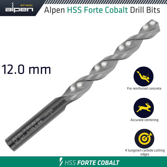 HSS FORTE COBALT DRILL BIT 12MM