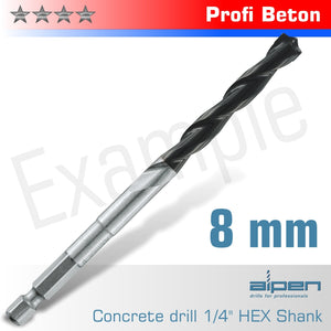 CONCRETE PROFI BETON DRILL BIT 8MM HEX SHANK