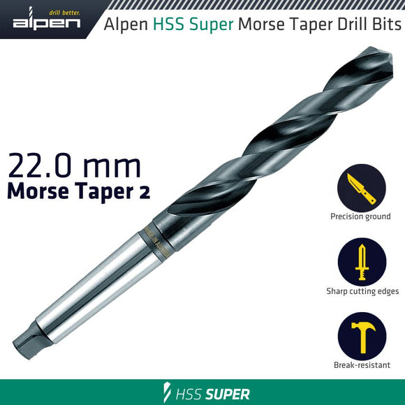 HSS SUPER 22MM MORSE TAPER 2 SHANK