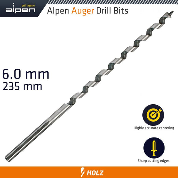 WOOD AUGER DRILL BIT 6 X 235MM