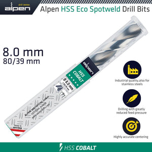 HSS ECO SPOTWELD DRILL BIT 8MMX80MM