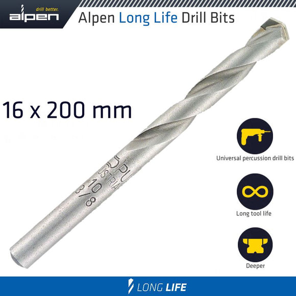 MASONRY BIT LONG LIFE 16 X 200MM