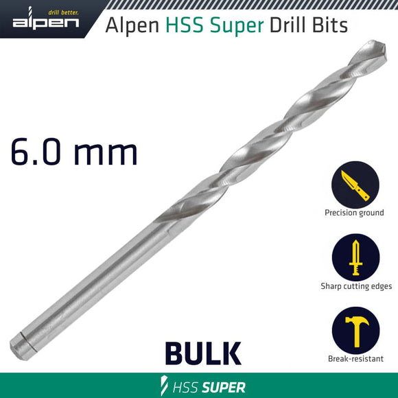 HSS SUPER DRILL BIT 6MM LOOSE