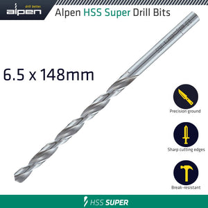 HSS DRILL BIT LONG 6.5 X 148MM BULK