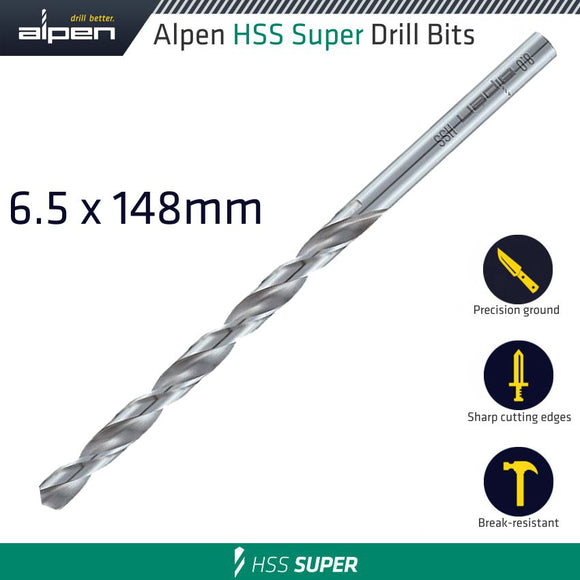 HSS DRILL BIT LONG 6.5 X 148MM BULK