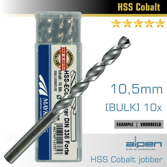 DRILL BIT COBALT 10.5MM STANDARD LENGTH