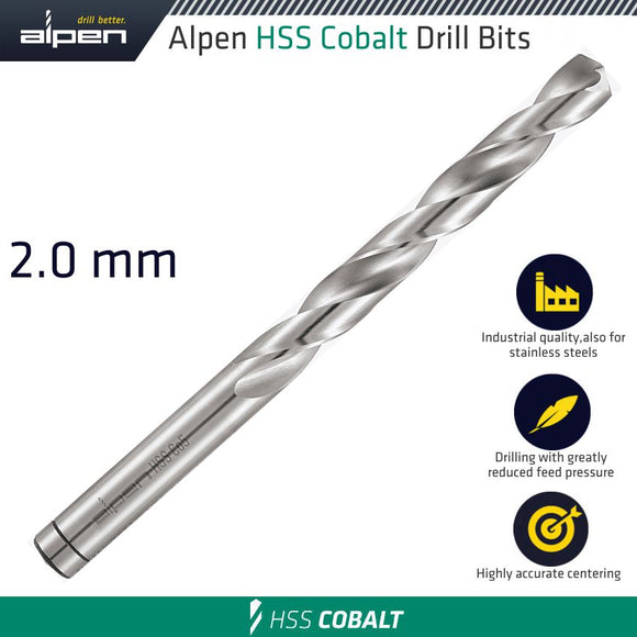 HSS COBALT DRILL BIT 2.0MM