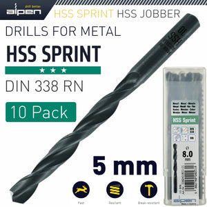 HSS SPRINT DRILL BIT 5.0MM BULK IND.PACK