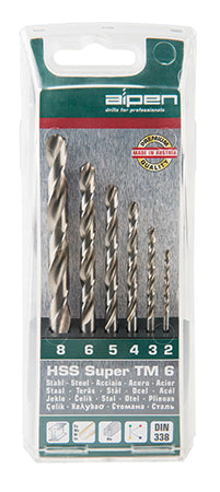 HSS SUPER DRILL BIT SET 6 PIECEC 2-8MM