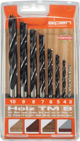 WOOD DRILL BIT SET 8 PIECE 3-10MM X 1MM