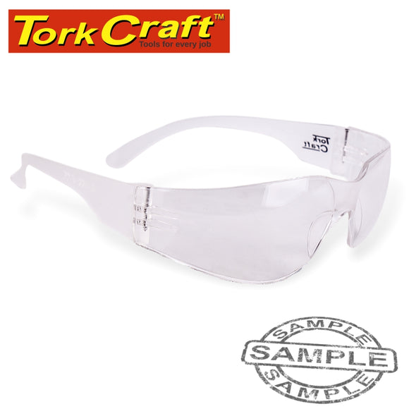 SAFETY EYEWEAR GLASSES CLEAR ERGONOMIC DESIGN IN POLY BAG