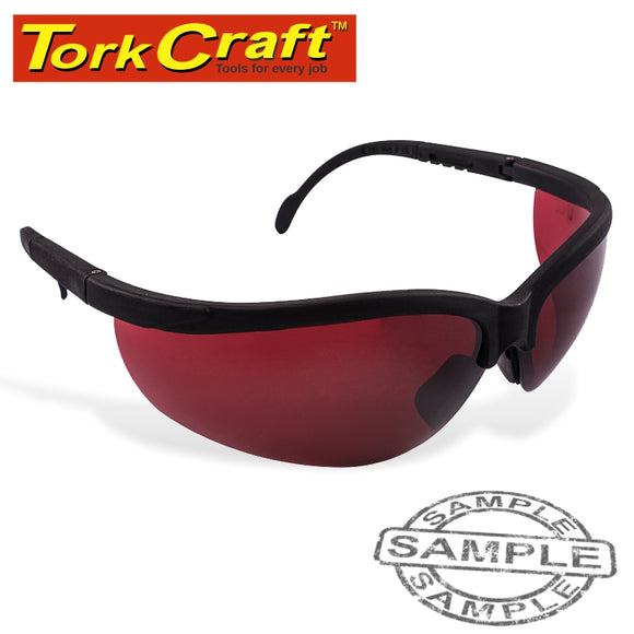 SAFETY EYEWEAR GLASSES RED LENS