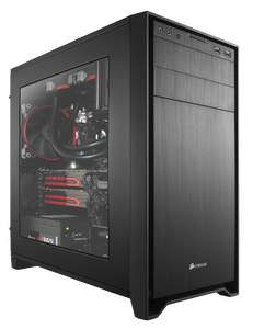 Corsair CC-9011029-WW obsidian series 350D + Windowed side panel - compact sized gaming case with water cooling support ( upto 2 x 240mm radiator ) , No psu ( bottom placed psu design )