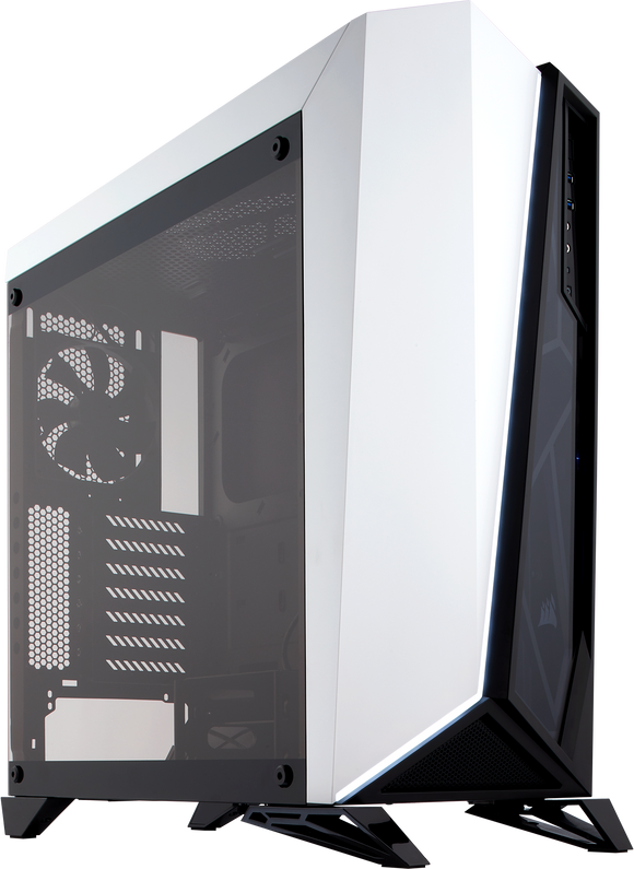 Corsair CC-9011119-WW carbide series spec Omega windowed ( tempered glass front + side panel ) White+Black - no psu