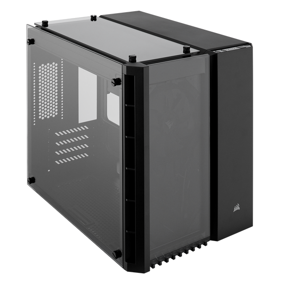 Corsair CC-9011134-WW crystal series 280X blacK - dual-chamber design , with front+sidel+top tripple tempered glass , front+top+bottom full-sized dust filters , all steel exterior , dedicated chamber for psu + hdd bay , no psu