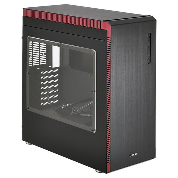 Lian-li pc-J60 , midi tower , Windowed + all Black + Red highlight , No psu