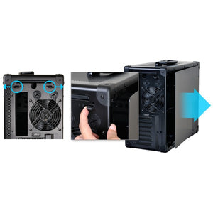 Lian-li pc-TU300 chassis , Black , with top flip handle ( support quick release TC-01 trolley cart with wheel ) , No psu