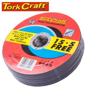 15+ 5 FREE CUTTING DISC STEEL 115 x 1.0 x 22.2MM