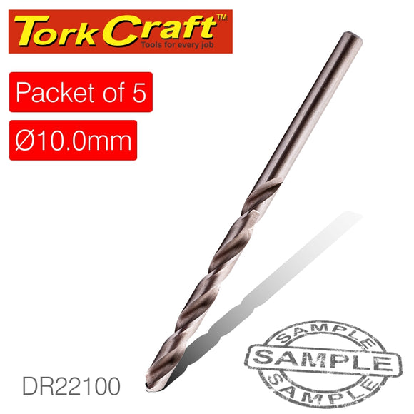 DRILL BIT HSS INDUSTRIAL 10.0MM 135DEG PACKET OF 10