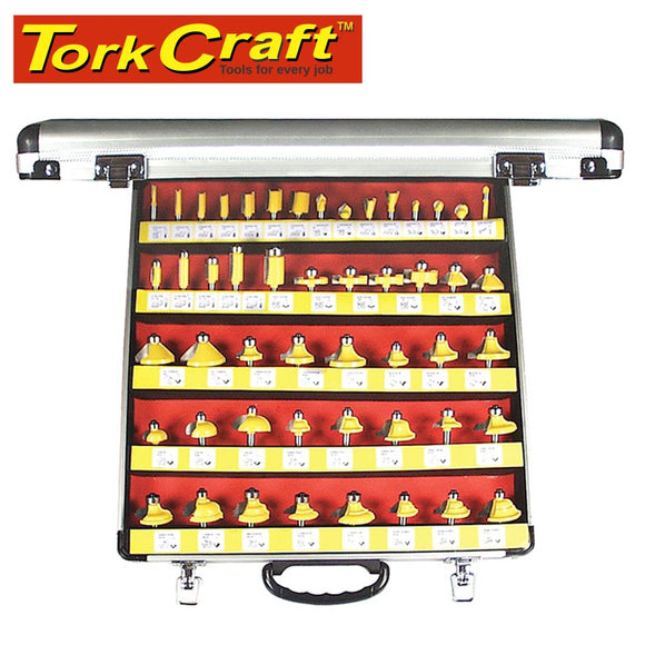 ROUTER BIT SET 50 PIECE IN ALUMINIUM CASE 1/4 SHANK