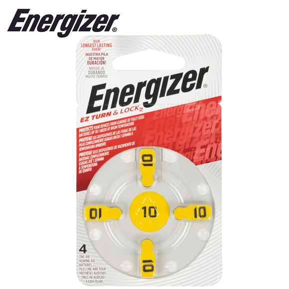 ENERGIZER HEARING AID BATTERY AZ10 YELLOW 4 PACK (MOQ 6)